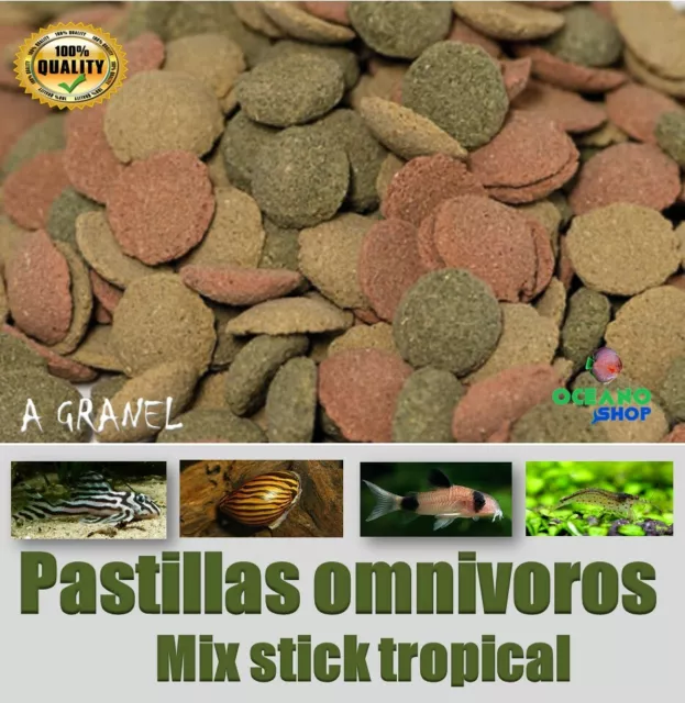 1 KG PASTILLAS MIX OMNIVOROS PECES LORICARIDOS fondo TROPICAL ACUARIO COMIDA