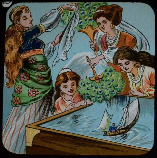 Magic Lantern Slide GULLIVERS TRAVELS NO13 C1900 ILLUSTRATION STORY ANTIQUE