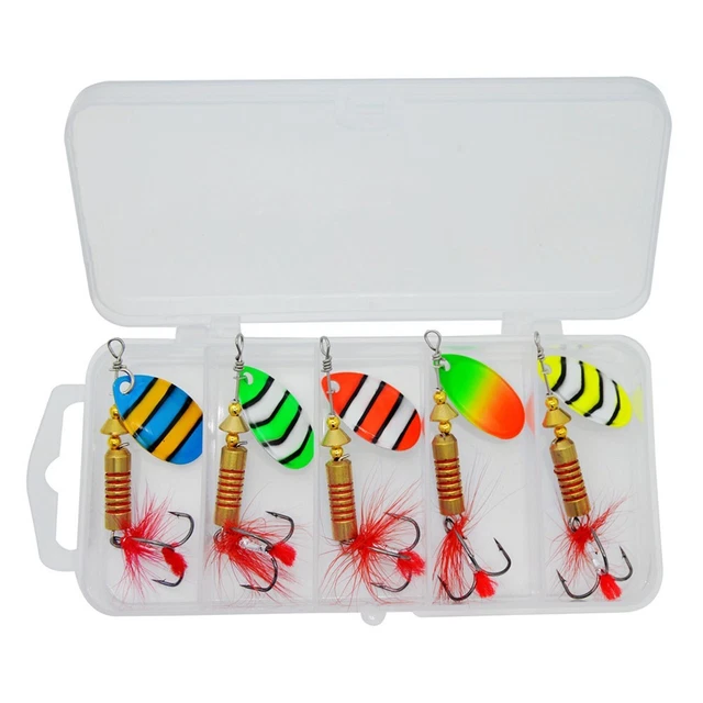 Set De 5 Leurres Popper Doumneou – 12,5 Cm Et 40 G – Pour Pêche En Mer Et Eau Douce, Yeux 3D Et Bruit D'éclaboussure