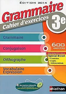 GRAMMAIRE 3E CAHIER D'EXERCICE de CECILE DE CAZANOVE,... | Livre | état très bon