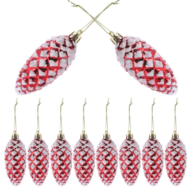 Breloques pendentif pommes de pin, 10 pièces, ornements d'arbre de noël,