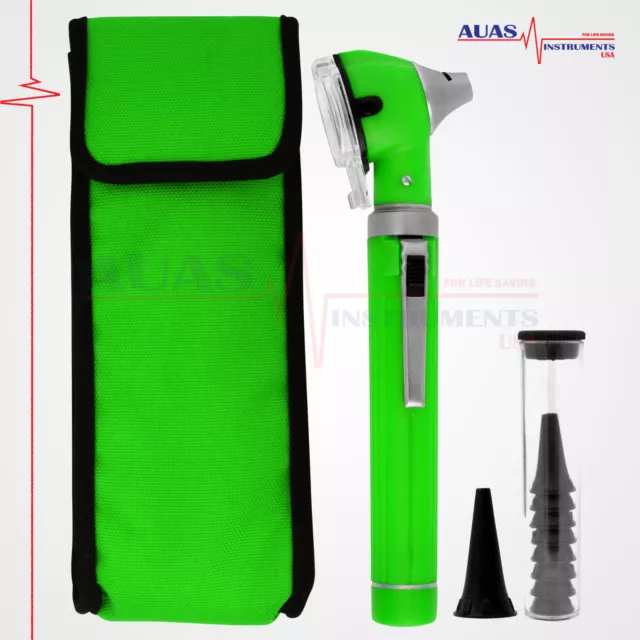 OTOSCOPE (GREEN) MINI FIBER OPTIC POCKET,MEDICAL,DIAGNOSTIC,OTOLOGIST, ENT, New