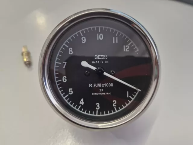 Réplica De Tacómetro Smiths 12K Rpm Contador De Revoluciones Clásico Triumph Bsa Ajs Incomparable