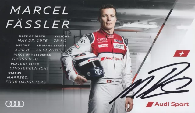 Marcel Fassler Hand Signed Promo Card - Le Mans Autograph - Audi.