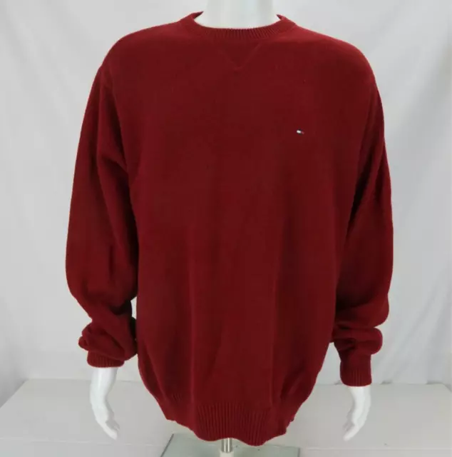 Tommy Hilfiger Sweater Crew Neck Knit Red Men's XL