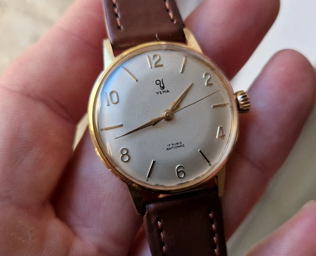 Montre Yema Mécanique Vintage – Plaqué Or, Mouvement Manuel, Fonctionne