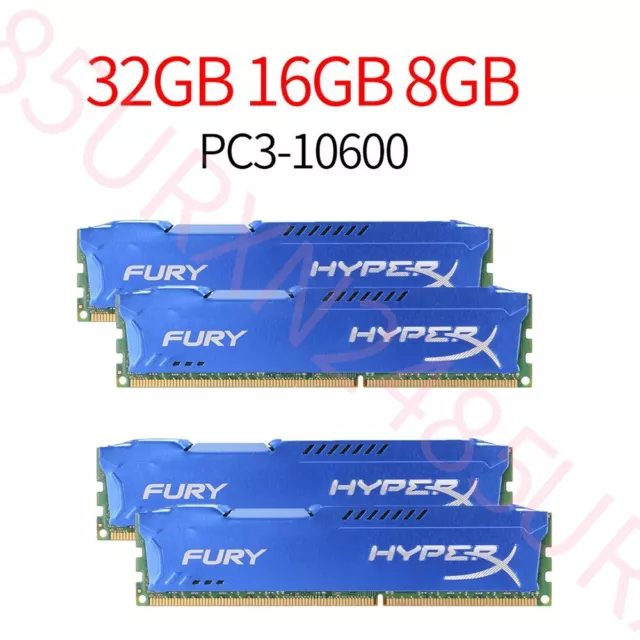 32Go 16GO 8GB 4Go DDR3 1333MHz PC3-10600 240PIN bureau RAM pour HyperX FURY FR