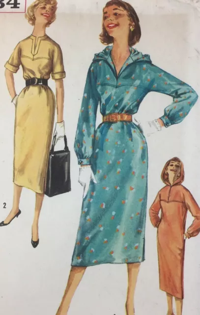 ROBE FOURREAU SANS bretelles motif à couture vintage années 1950