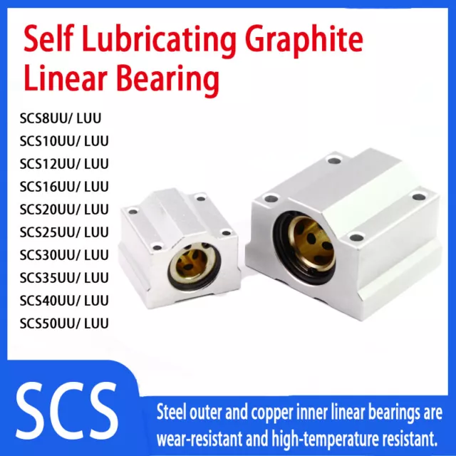 Self Lubricating Graphite Linear Ball Bearing Block SCS8UU/LUU to SCS50UU/LUU