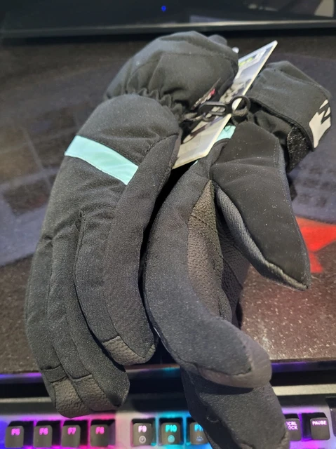 Nevica Black Ski Gloves Large Girls Meribel
