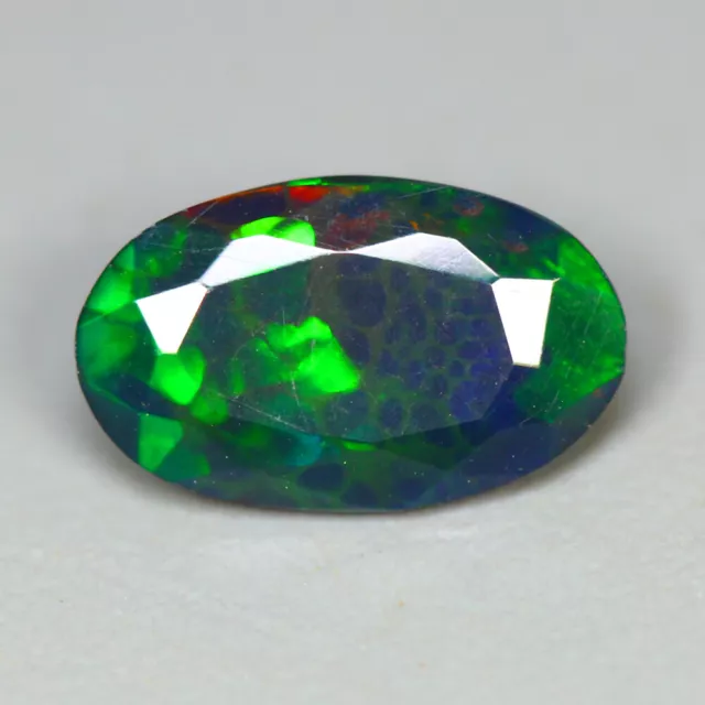 0.88 Cts_Extreme Fire_100 % Natural Multi-Color 3D Flash Welo Solid Black Opal