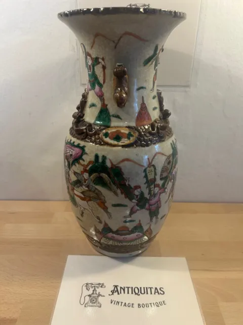 100% PORCELAINE CHINE - Rare Grand Vase Ancien Nankin - DÉCO ASIATIQUE