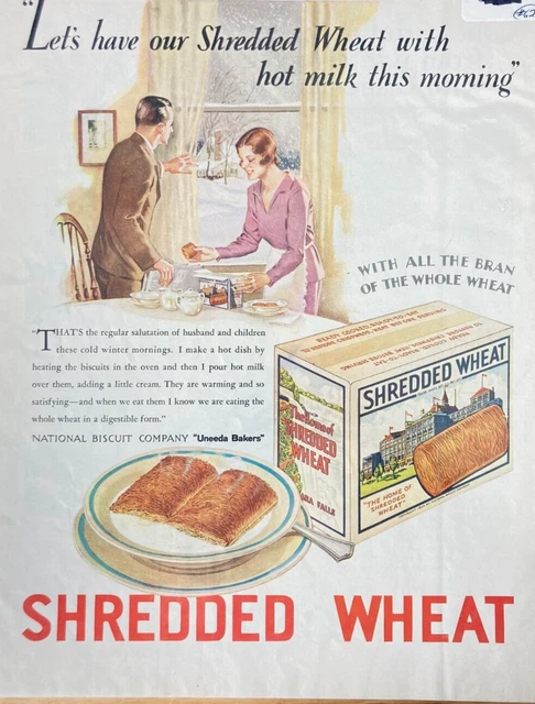 Vintage NABISCO Shredded Wheat With Hot Milk  1931 Magazine Print Ad AH99