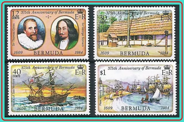 Bermuda 1984 Settlement Anniv. Sc#449-52 Mnh Ships