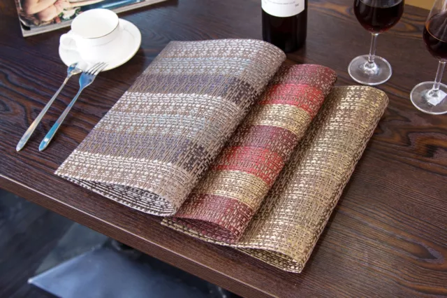 Up to SET 6 x Dining Table Placemat PVC Mat Insulation Tableware 4 x Placemats