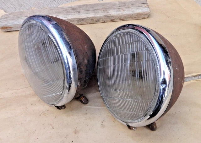 1934 1935 1936 Chevy Truck HEADLIGHT ASSEMBLIES Original GM pair Guide Twilite