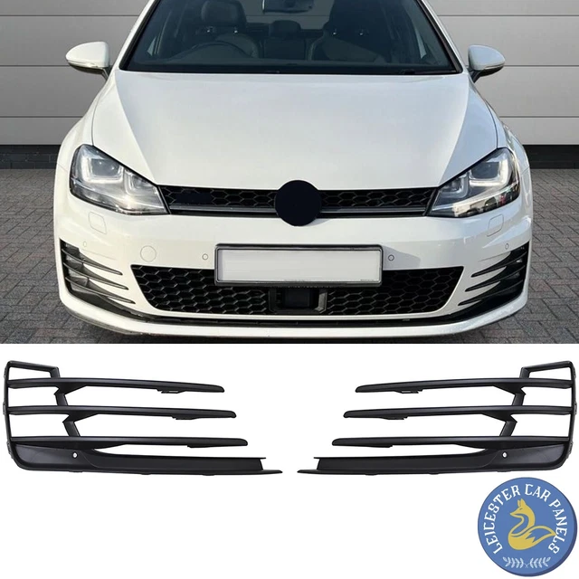 VW Golf Mk7 GTI/GTD Front Bumper Fog Grille Matte Black Pair Left/Right 2013-17