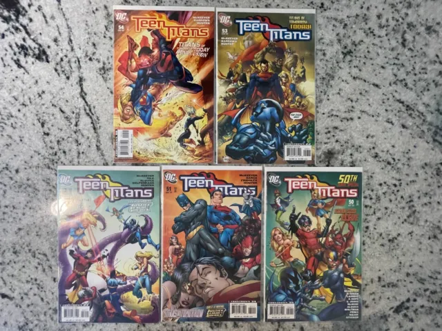 5 Teen Titans DC Comic Books # 50 51 52 53 54 NM 1st Prints Flash Batman J919