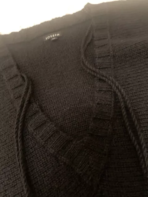 Joseph Black Pure Alpaca Wool V Neck Kimono Sleeve Jumper Size M Uk 12 14 16