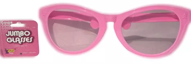 JUMBO PINK EYE FRAME GLASSES BIG Lenses Clown Nerd Funny Giant Joke Sunglasses