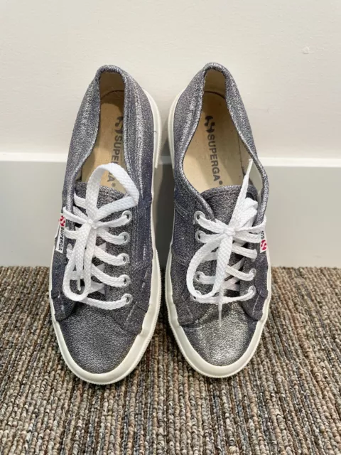 Superga Sneakers Women's Silver Glitter Low Top Size 6.5 3