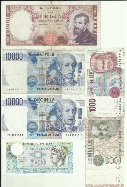 Italian Banknotes - Republic - Lot Of 6 Banknotes -