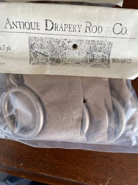 Antique Drapery Rod Set of (7) 2" Metal Drapery Rings