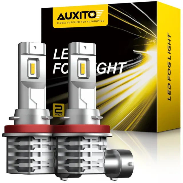 AUXITO 2x LED Fog Driving Light H11 H16 H8 3000K Super Bright Golden High Power