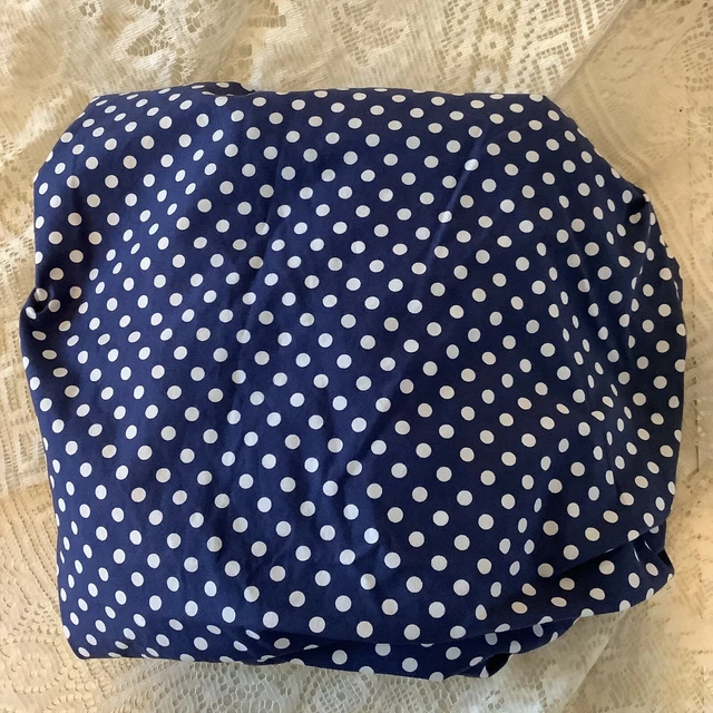 2014 Pottery Barn Kids navy blue white polka dot crib toddler FITTED sheet