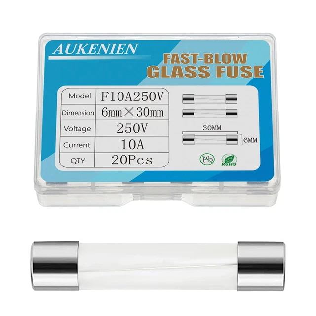 10A 250V 6X30Mm Fusible Verre 10 Ampère Fusibles En Verre À Fusion Rapide Pour É