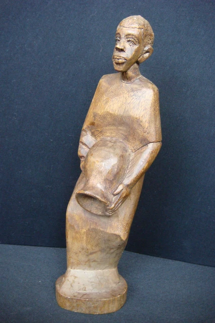 OLD AFRICAN TRIBAL Hand CARVED NATIVE MAN WOOD SCULPTURE FIGURE STATUE NO.2