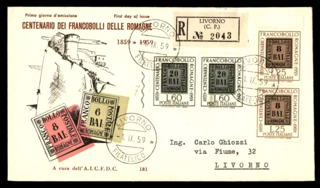 MayfairStamps Italy FDC 1959 Romagna Postage Stamp Anniversary First Day Cover a