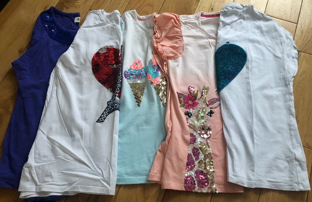 Lotto T-shirt Ragazze Età 11-12 12-13 12-13 Monsoon Next Boden Paillettes