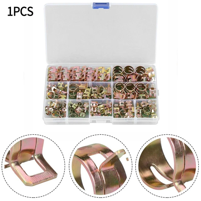 100 pièces kit de pince de tuyau de ressort verrouillage facile idéal pour tuy