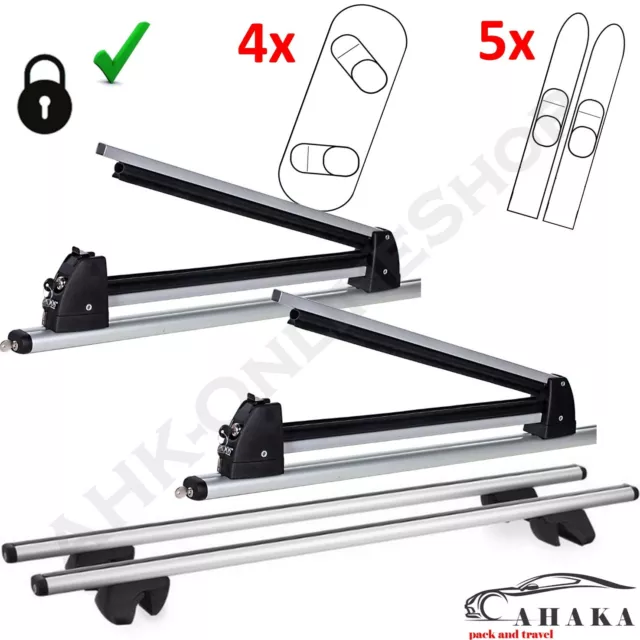 SET SKITRÄGER 5 Paar SKI 4 SNOWBOARD ALU RELINGTRÄGER DACHTRÄGER für VOLVO XC70