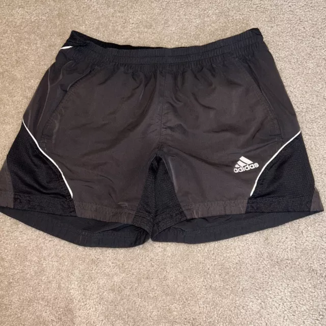 ADIDAS SHORTS WOMENS Large Gray Red Response Running Jersey Fabric