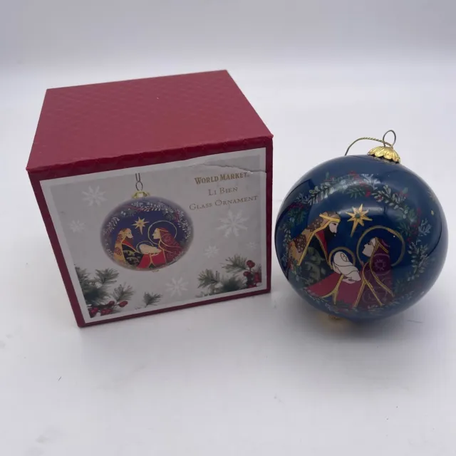 World Market Li Bien Nativity Christmas Glass Ornament O Holy Night 2022 N