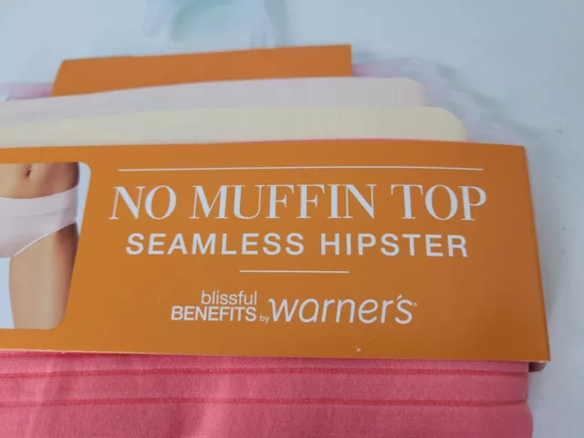 Blissful Benefits by Warners 'No Muffin Top' Seamless Hipster Panties Small S 3