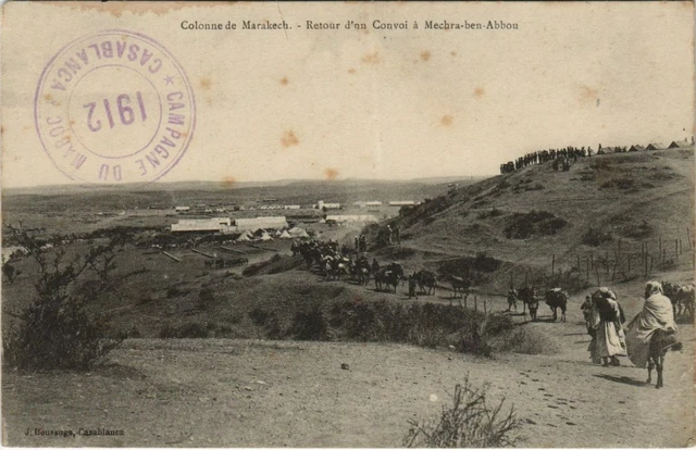 CPA AK Marrakech - Retour d'un Convoi a Mechra-ben-Abbou MAROC (1082839)
