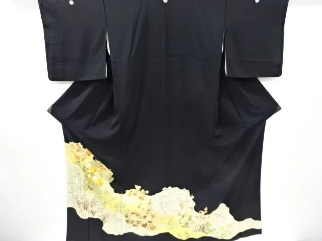 6322969: Japanese Kimono / Vintage Tomesode / Kinsai / Embroidery / Bell Flower