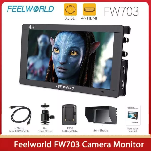 Feelworld FW703 3G SDI 7 Zoll 4K HDMI Full HD On Field LCD DSLR Kameramonitor