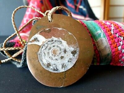 Old Stone Fossil Pendant Necklace on Braded Adjustable Cord …beautiful collectio