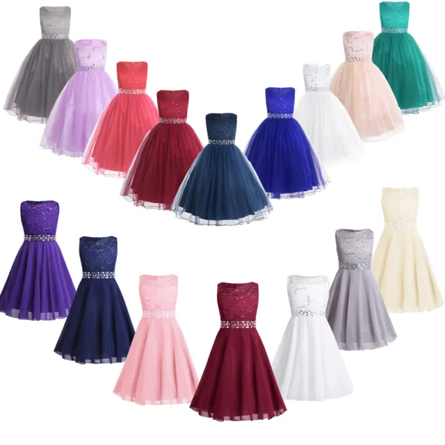 Girls Bridesmaid Dress Baby Flower Kids Party Birthday Wedding Dresses Princess