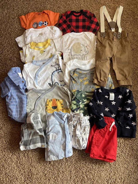 17Pc Lot Bundle Misc Infant Baby Unisex Boy Clothing Newborn 0-3M 3-6M Gap Etc.