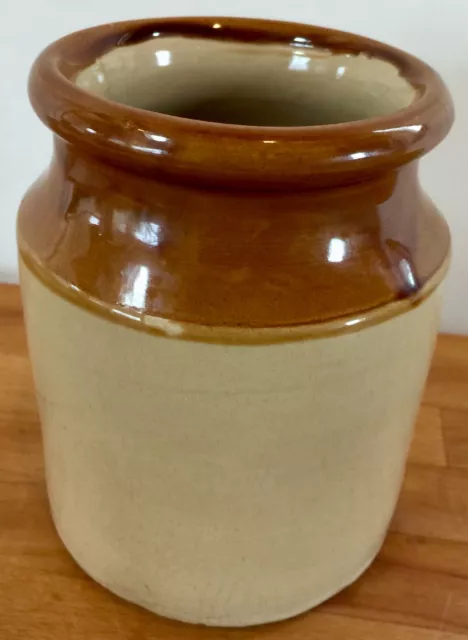 Stoneware Jar Salt Glazed Earthenware Storage Pot Kitchen Utensils Victorian 6"