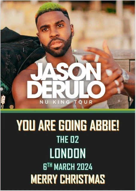 Biglietti personalizzati Jason Derulo scheda rivelazione A5