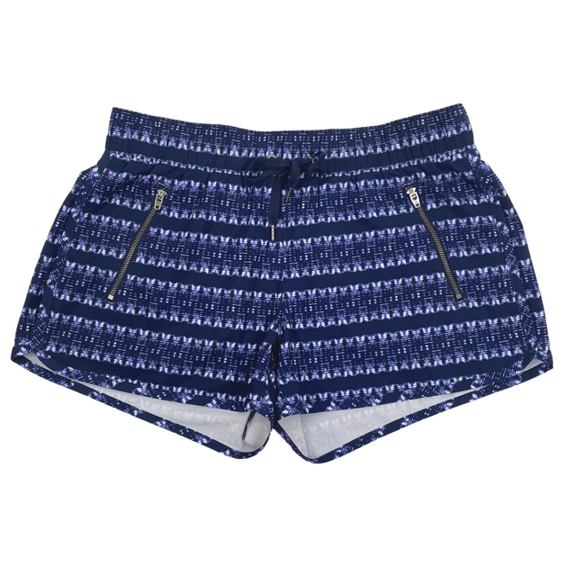 Athleta Ikat Sway Shorts Blue White Print Women's Small