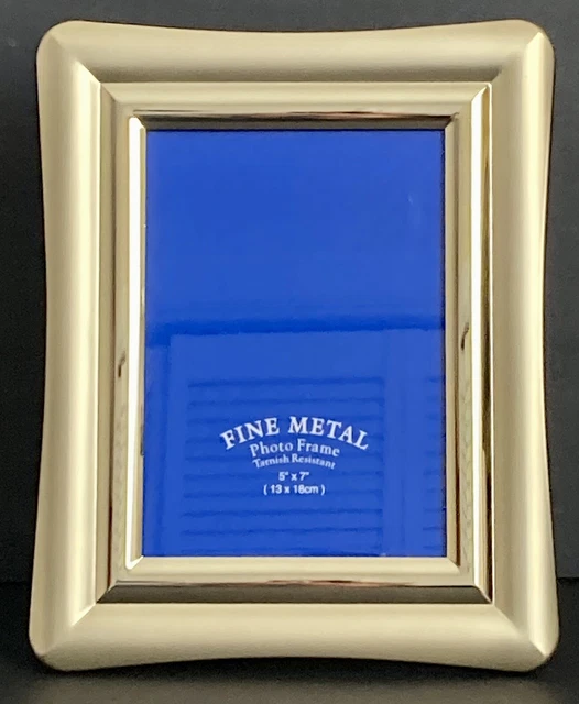 Vintage Brass Photo Frame Tarnish Resistant Two Tone Burnished And Glossy 5"x7"