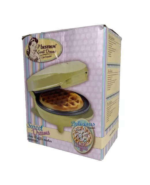 Bestron Sweet Dreams Mini-Waffeleisen/Waffel Maker 550W gelb Retro Design