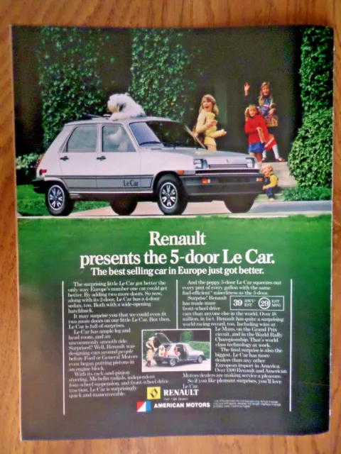 1981 AMC American Motors Renault Ad     Presents the 5 Door Le Car